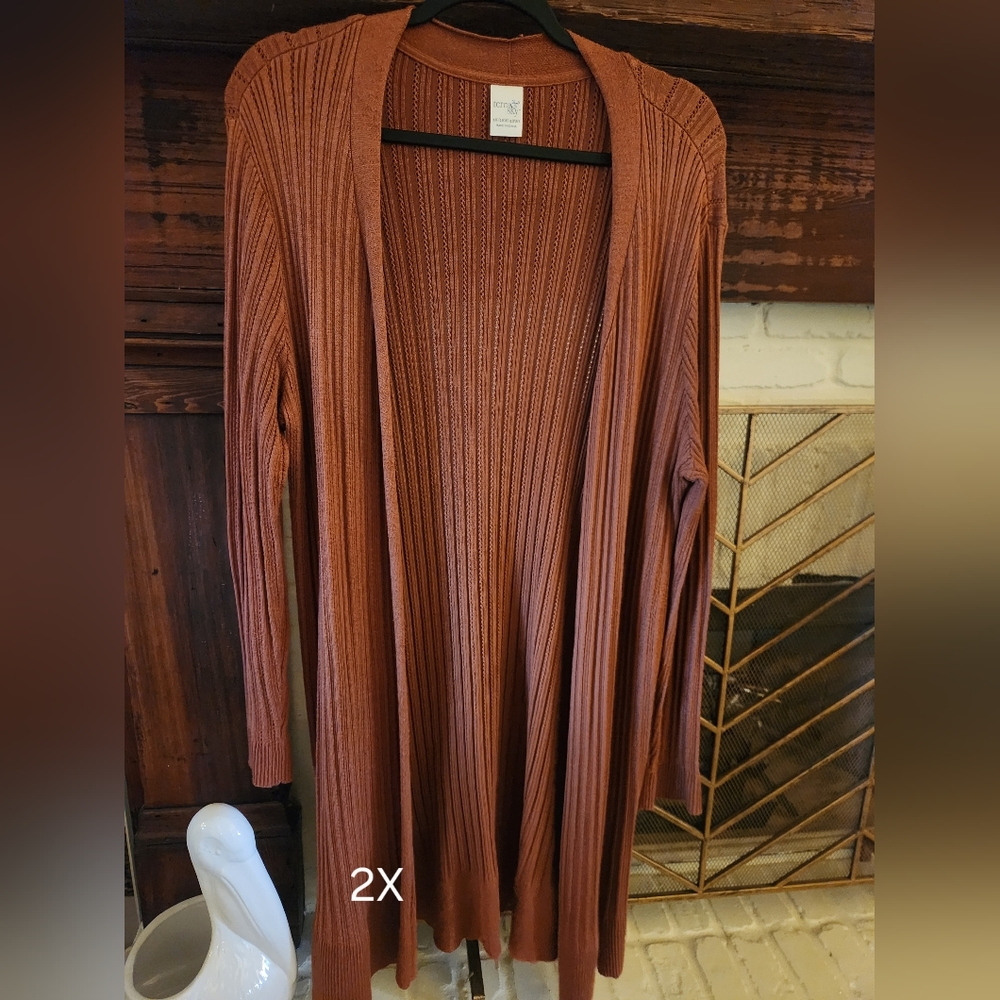 Terra & Sky Women's Rust Cardigan